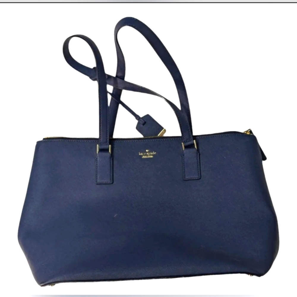 Kate Spade Designer Cameron Street Jensen Tote Navy Blue Purse Bag